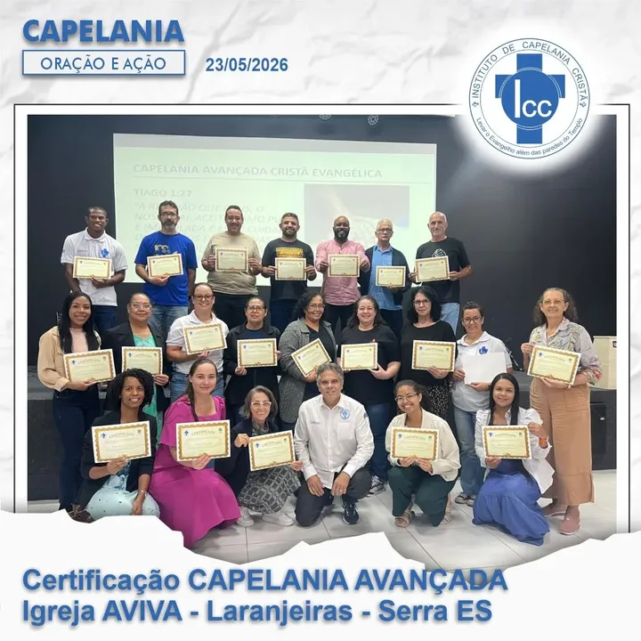 Certificação de Capelania Avançada na Igreja Aviva, Laranjeiras, Serra ES